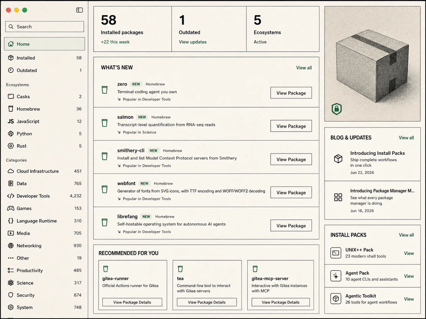 Package Manager Manager macOS app